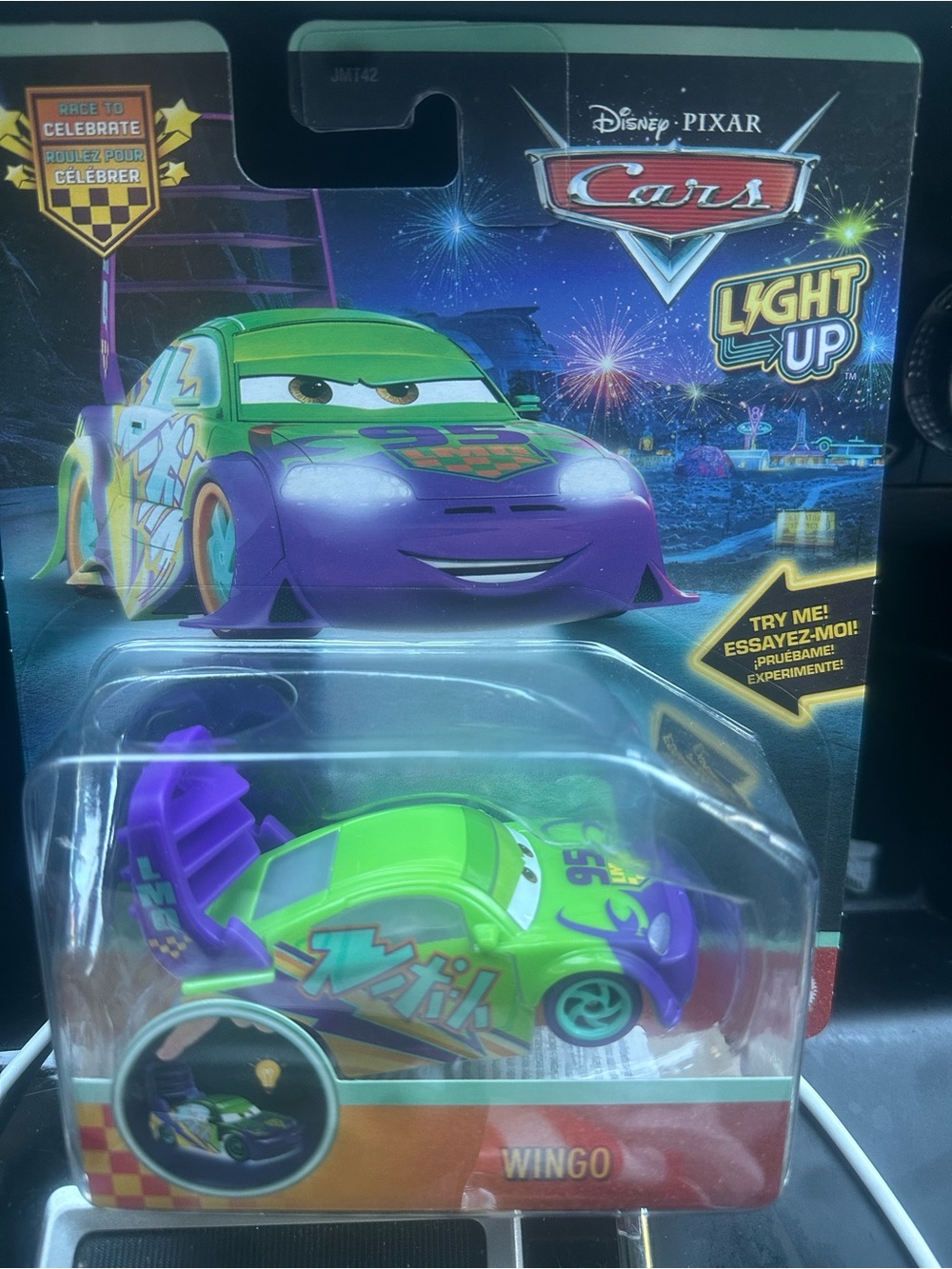 Mattel Disney Pixar Cars Wingo Light-Up Toy - Green & Purple